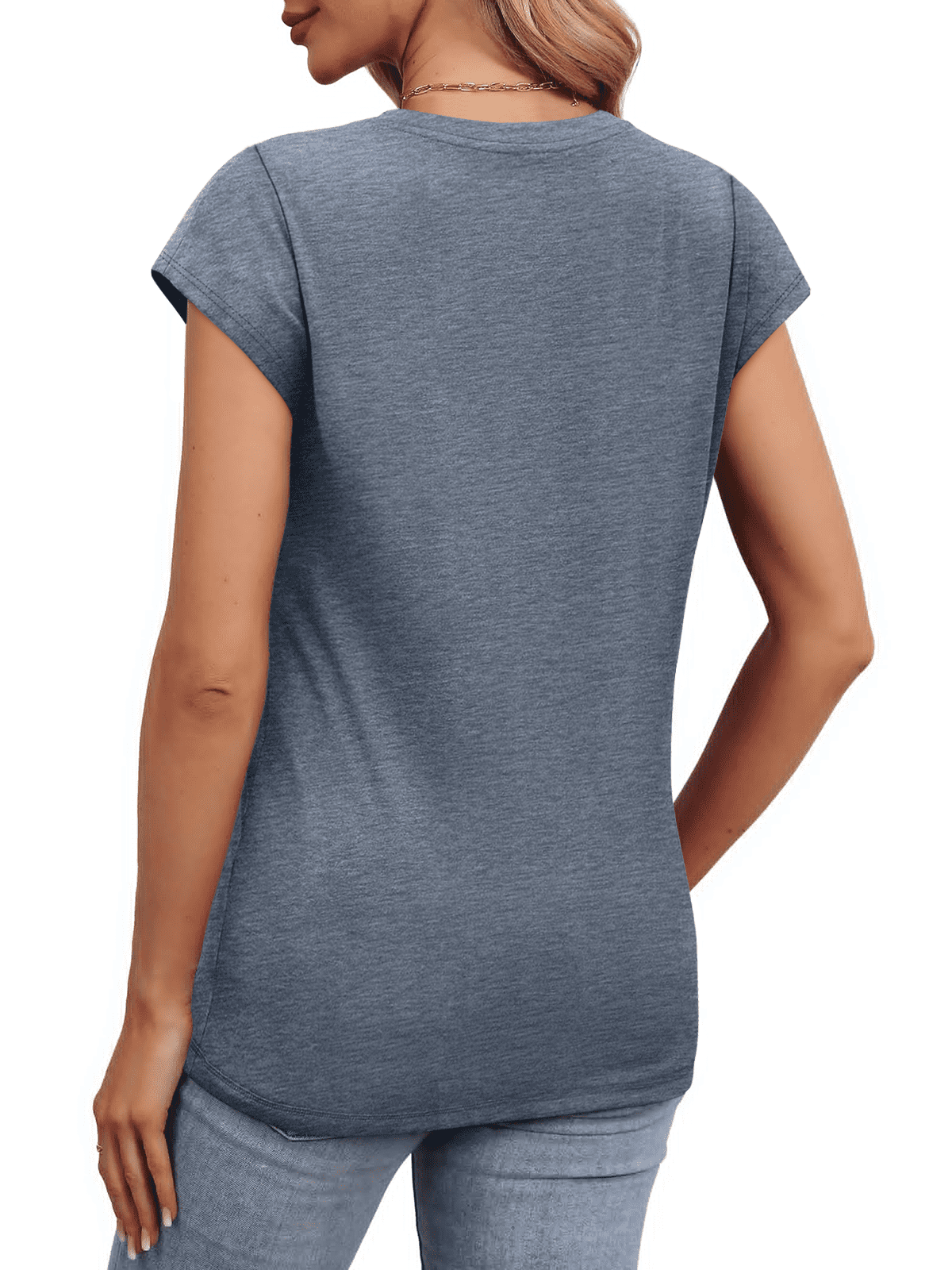 MOSHU Casual Womens T-Shirts Basic Tops for Women Cap Sleeve Loose Tank Tops