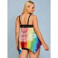 thumbnail image 4 of Talla grande salpicadura corbata tinte corbata floral boyshorts Tankini traje de baño Rosegal Vestidos casuales de talla grande, 4 of 5