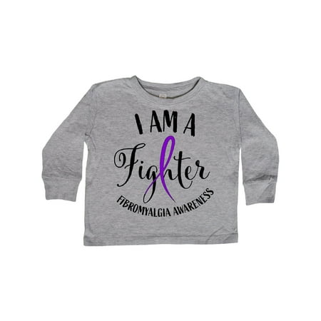 

Inktastic Fibromyalgia Awareness I am a Fighter with Purple Ribbon Gift Toddler Boy or Toddler Girl Long Sleeve T-Shirt