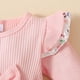 thumbnail image 4 of Gibobby Mameluco para niño Vestido de mono de línea con y estampado de flores de manga larga para niña pequeña, peleles de verano con volantes, ropa(Rosa, 6-9 Meses), 4 of 5