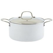 Denmark Tools for Cooks 10 Piece Monaco Nonstick Aluminum Cookware Pots Pans Set, White