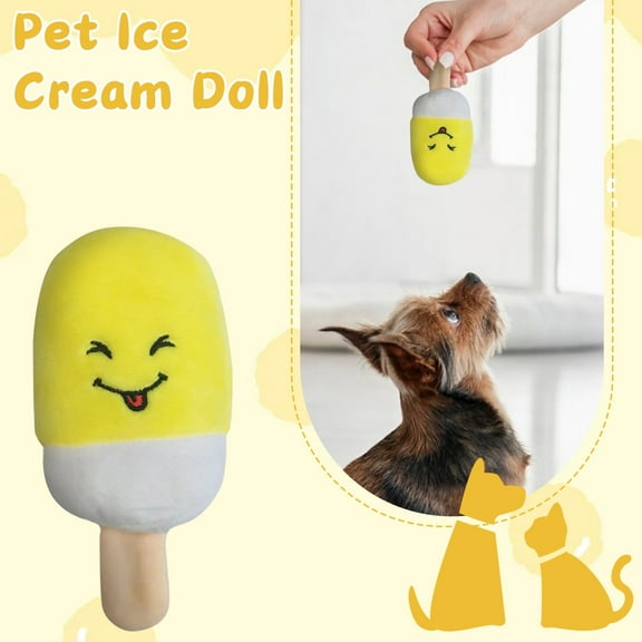 Plush Ice Cream Dog Toy