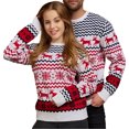 thumbnail image 7 of SOMER Men’s Christmas Sweater Warm Thick Knit Pullover Reindeer Snowflake Top for Family Couples Holiday Party New Year 2025 Red, 7 of 7