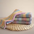 thumbnail image 6 of JilgTeok 1 Packs 4pcs Kitchen Textured Multicolored Dish Cloths Cotton Tea Towel Soft and Absorbent Kitchen Cleaning Cloths for Washing Dusting Household Cleaning 13X 13in, 6 of 7