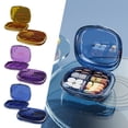 thumbnail image 1 of ¡Aprovecha!, Organizador de tabletas de viaje, pequeño, con 6 compartimentos, bolsillo para farmacia, práctico estuche para guardar medicamentos, organizador de medicamentos semanal para 7 días, 1 of 9