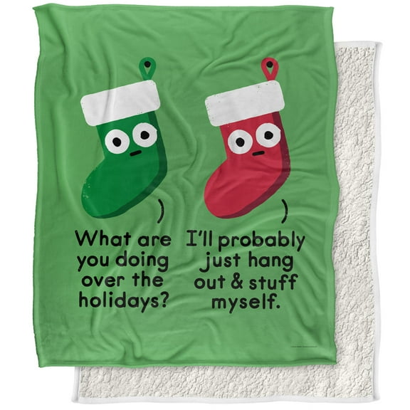 bCreative - David Olenick Blanket, 50'x60' A Full Schedule Silky Touch Sherpa Back Super Soft Throw Blanket