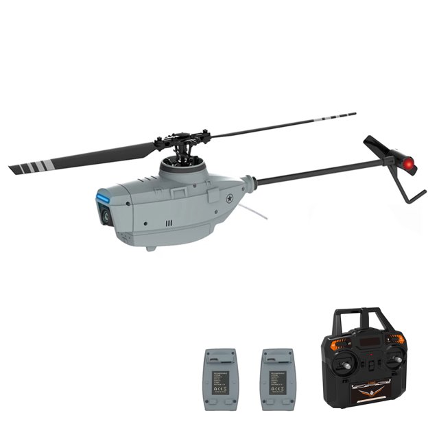 Helicóptero Remote Control Drone con cámara 720P Auto Hover Hélice única sin alerones Localización de flujo óptico Estabilización de giroscopio de 6 ejes 2 Batería Abanopi Helicóptero RC