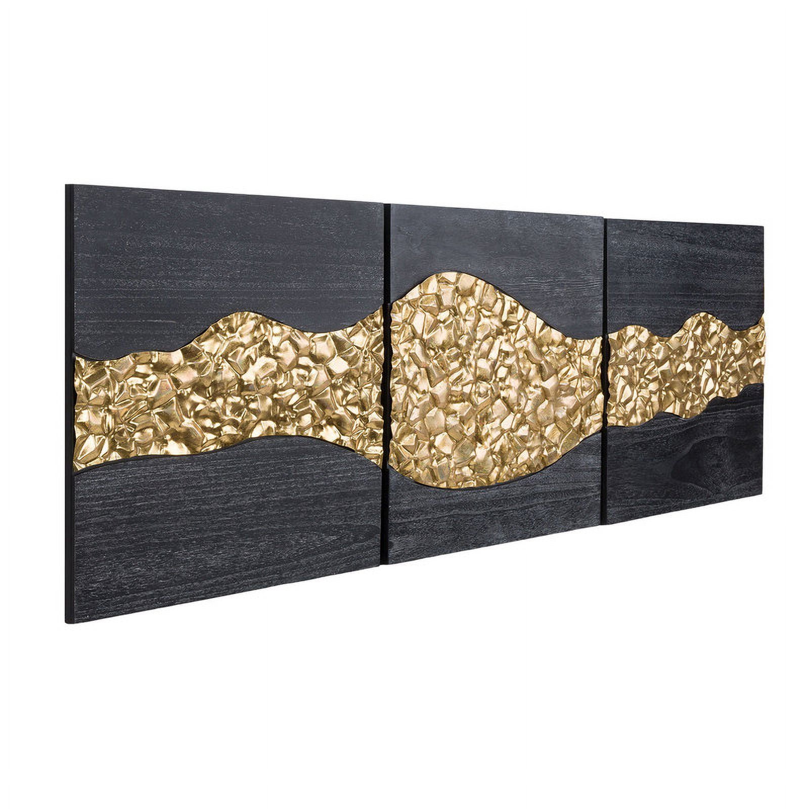 Riona Contemporary Abstract River Panels Metal Wall Art