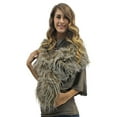 thumbnail image 2 of Taupe Faux Fur Exotic Long Shawl Wrap, 2 of 9
