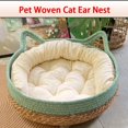 thumbnail image 2 of Four Seasons Cat Bed Woven Removable Upholstery Sleeping House Cat Scratch Floor Rattan Washable Cats Pet Products Accessories ShopWise Round, 2 of 14