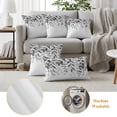 thumbnail image 5 of Outdoor Pillow Covers 20x12 Set of 2, Grey Leaves Waterproof Patio Throw Pillow Covers for Couch Sofa Chair, Summer Botanical Decorative Pillowcases for Throw Pillows, 5 of 9