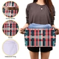 thumbnail image 3 of Yayeee Canvas Storage Basket with Handles for Shelves Fabric Bins Closet Organizer, Red Teal Stripes, 3 of 8