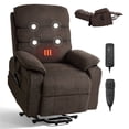 thumbnail image 1 of VEVOR Power Lift Recliner Chair, Dual Motor Medium Lift Chair with Heat and Massage for Elderly, Position Adjustable, Remote Control, Chenille Fabric, Brown, 1 of 9
