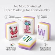 4 Layer Mahjong Tiles American Mahjong Tile Set 160 Acrylic Layered Mahjong Tiles with Clear Engraving and Carrying Bag for Home Travel Game Nights