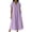 Light Purple, variant on Laqbezok Women's Casual V-Neck Long Dress, Short Sleeve Solid Color Loose A-Line Gown, Soft Breathable Summer Dress with Side Pockets