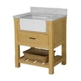 thumbnail image 7 of Charlotte 30" Farmhouse Bathroom Vanity with Driftwood Cabinet and Carrara Marble Top, 7 of 7