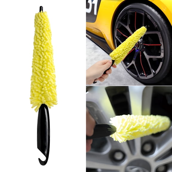 ACDANC Car Wheel Tire Rim Brush, Rim Scrubber Supplies Cleaner Car Wash Equipment Cleaning Tools Duster Car Accessories for SUV Car Motorcycle