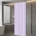 thumbnail image 4 of Purple Striped Window Privacy Film, Modern Farmhouse Purple White Stripes Static Cling UV Sun Blocking Tint Film Heat Control Windows Films for Bedroom Bathroom, Window Stickers 23.6"x59", 4 of 8