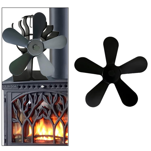 Hoja de ventilador de , 5 s pieza de repuesto para ventilador de ventilador para quemadores de / chimenea Negro perfecl Parte del ventilador accionado por calor