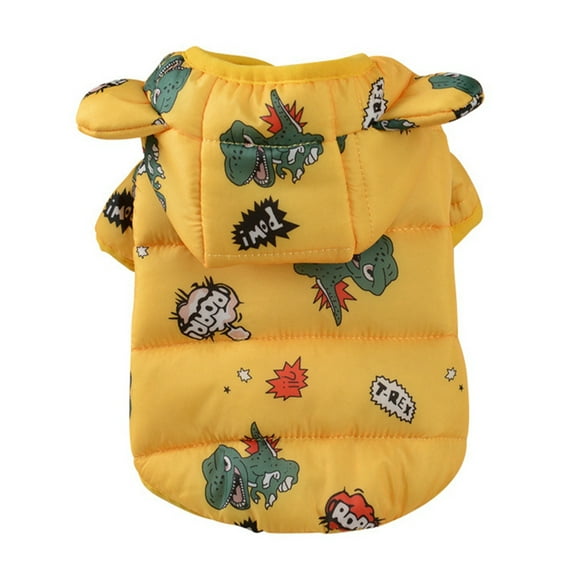 Pet Dog Coat Autumn Winter Warm Clothes Hooded Cotton Down Coat Outdoor Windproof Dog Outwear