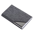 thumbnail image 1 of MasteelfCA Porte-Nom Portable en Acier Inoxydable et Cuir, Boîte de Rangement pour Cartes de Crédit (Gris Foncé), 1 of 8