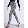 thumbnail image 4 of Black and White High Waist Houndstooth Pattern Pant Leggings (S), 4 of 5