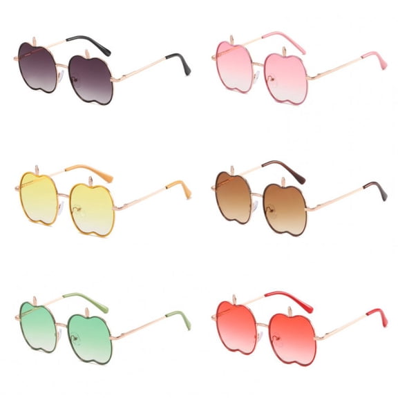 Vjnyvs 6 Pairs Round Colorful Apple Shape Sunglasses Party Nice Accessories for Outdoor Photography Party Favor