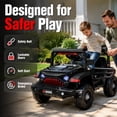 thumbnail image 6 of FUPOJH 12V Ride on Car,Electric Kids Jeep,Lockable Doors,Seatbelt,Bluetooth Music,Ages 1-6,Includes Remote Control,Black, 6 of 8