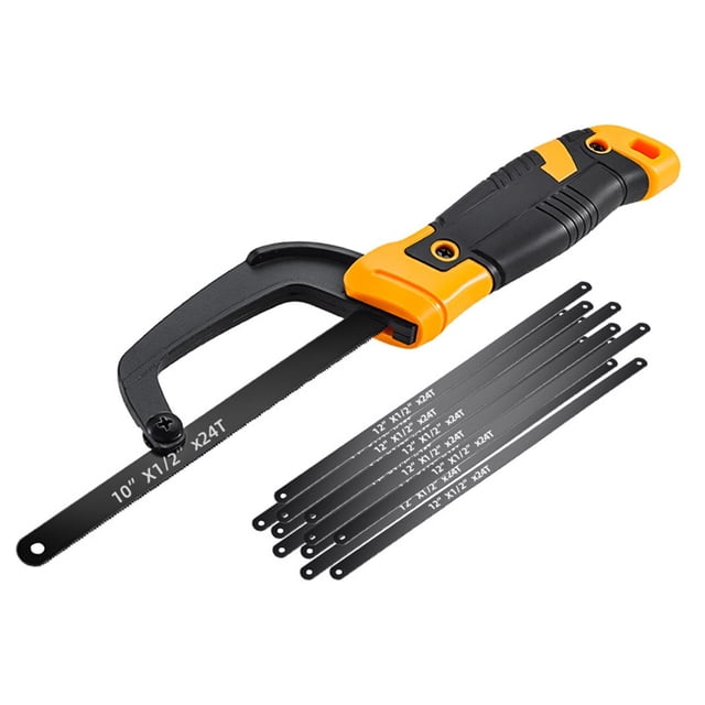 S SERENABLE Compact Hacksaw with 11 Saw Blade for Tile Wood Metal Cutting Aluminum Frame