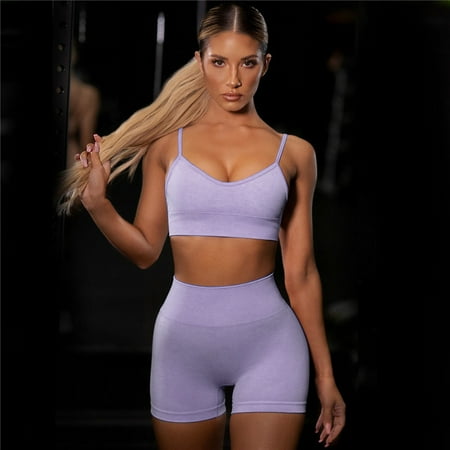 Seamless Bra Shorts Fitness Suit Women s Backless Sexy Camisole Vest Running Sports Yoga Suit