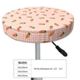 thumbnail image 4 of Haiem orange carrot on a gingham Print Cushion Round Bar Chair Seat Cover Bar Chair Cushion Covers Elastic Washable Bar Chair Cover,Protects from Scratches and Stains-14 inch, 4 of 7
