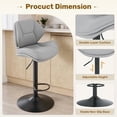 thumbnail image 4 of Hawsaiy Swivel Bar Stools Set of 4, Adjustable Height Faux Leather Bar Stools with Back, Double-Layer Upholstered Counter Height Bar Chairs for Kitchen Island, Gray, 4 of 10