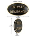 thumbnail image 3 of 10" x 18" Large Oval Private Residence Statement Plaque Sign with Lawn Stakes - Black/Gold, 3 of 6