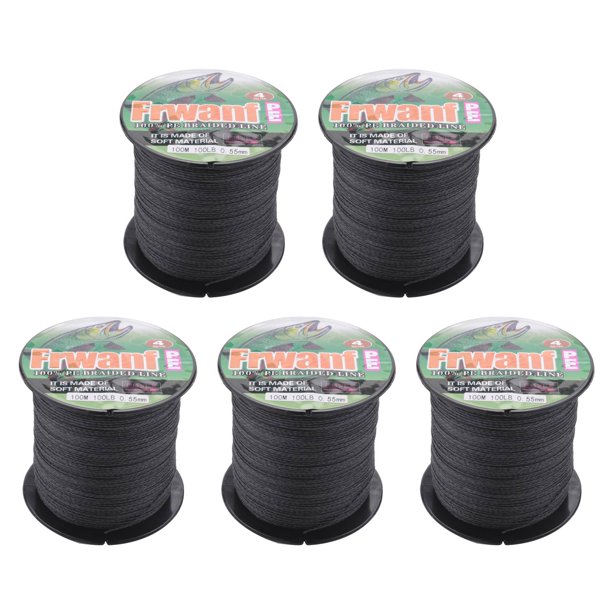 Frwanf 5X 4 Hebra 100M LíNea de Pesca Trenzada de Pe 4 Hebra Super Fuerte Hilo de Multifilamento para Carpa de Pesca 100Lb