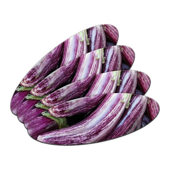Purple Eggplant - Egg Plant Nightshade Aubergine Oval Nail File Emery Board 4 Pack