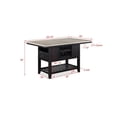 thumbnail image 7 of 6pc Gray Finish Counter Height Dining Room Set Table w Open Shelf Chairs, 7 of 7
