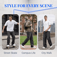 thumbnail image 5 of NICELF Baggy Jeans Men – Wide Leg Vintage Loose Fit Stretch Denim Pants for Men Y2K Hip Hop Streetwear Trousers with Classic Pocket, Black, 5 of 8
