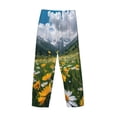 thumbnail image 3 of Lsque Mountain Daisy Meadow Print Men's Pajama Pants, Lounge Pant - Comfortable Home Wear,Elastic Waistband, Stylish Design-Small, 3 of 9