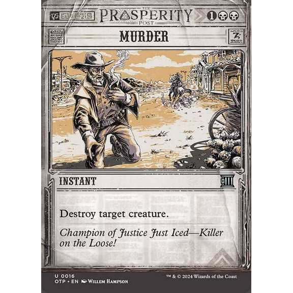 MtG Outlaws of Thunder Junction Breaking News Uncommon Murder (Prosperity Showcase) #16