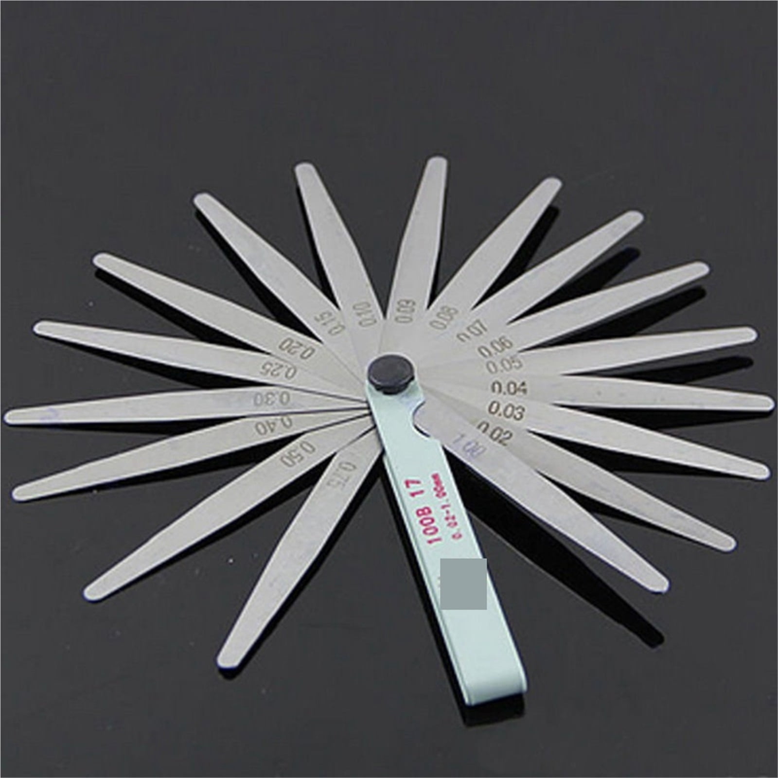 0.02 To 1 Mm 17 Blade Stainless Steel Thickness Gap Metric Filler Feeler Gauge Measure Tool For Feeler Gauge Valve Shim ,Easy Identification
