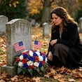thumbnail image 6 of Headstone Flower Saddle Arrangements - Artificial Cemetery Flowers Silk Funeral Memorial Day Sympathy Floral for Outdoor Gravestone Decorations, 6 of 6