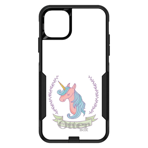 DistinctInk OtterBox Commuter Custom Case for Apple iPhone 15 (6.1" Screen) - White - Tempered Glass Back