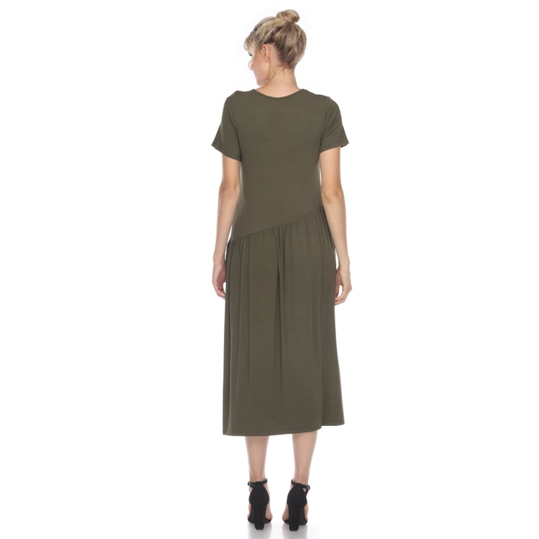 Maternity Maxi Dress Olive Small -White Mark Maternity Maxi Dress Olive Small -White Mark