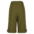 thumbnail image 5 of Shorts for Womens Summer Casual Elastic Waist Drawstring Shorts with Pockets Knee Length Bermuda Shorts Rolled Hem Button Beach Pants, 5 of 8