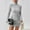 Gray, variant on Women's Pullover Sweater Dress Long Lantern Sleeve Turtle Neck Cute Ribbed Knit Bodycon Mini Short Dress 2025 Fall