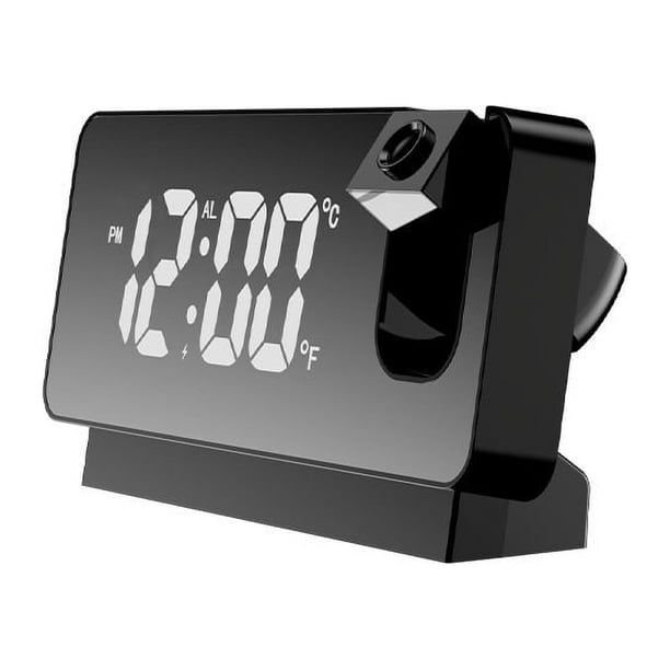 Despertador de proyección en el techo,Reloj digital LED para dormitorio,Cargador USB,Proyector de 180°,12/24H,DST,Despertador eléctrico ruidoso para niños,Adultos,Ancianos