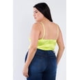 thumbnail image 6 of Plus Size Silk Chain Spaghetti Strap High Thong Center Cut Out Bodysuit 1XL, 6 of 18