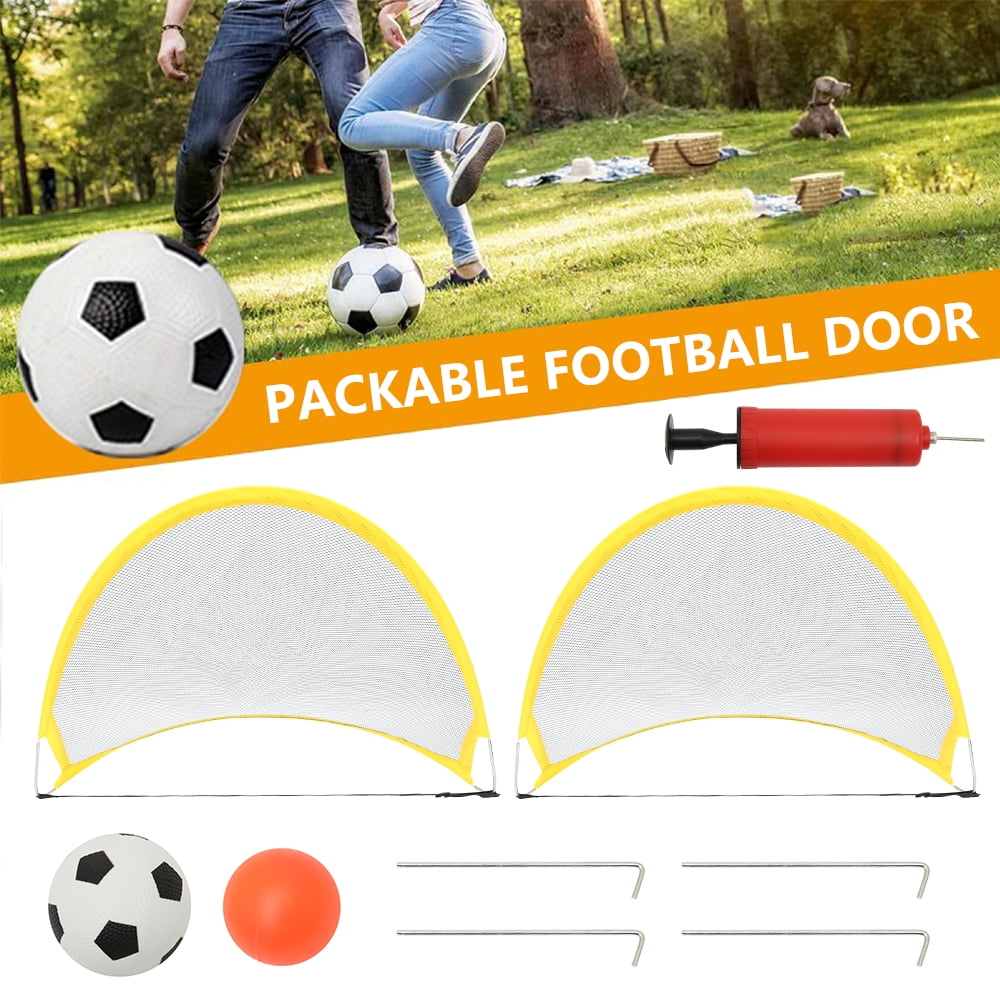 Kids Toys Football Goal Soccer Training Portable Pop Up Post Net Garden CO 