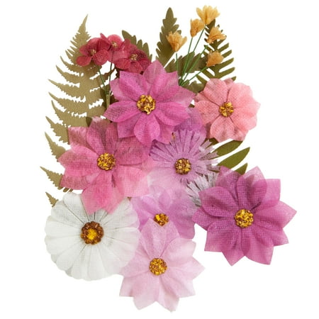 UPC: 0195158647495 | Pink Fabric Pressed Flower Embellishments by Recollections™