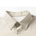 thumbnail image 5 of Kojanyu Men's Plus Size Solid Color Short Sleeve Button-Up Shirt with Pocket – Breathable Polyester Casual Summer Shirt for Big & Tall Men | M–5XL, 5 of 9